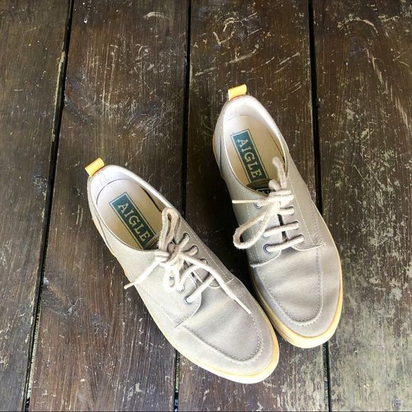 2/$25 🍣 AIGLE Lace-Ups Shoes in Olive, Size 5 - Picture 3 of 7